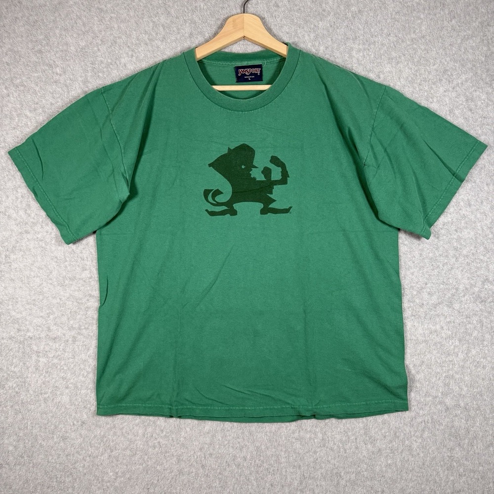 VTG Notre Dame Fighting Irish JanSport Shirt Mens Large Green NCAA Football 90s